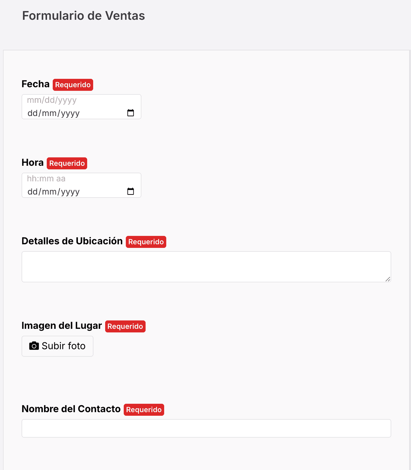 Forms in Mobile App